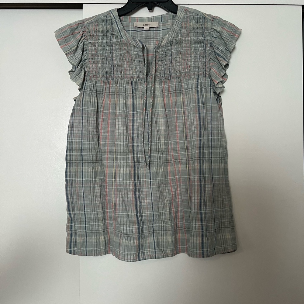 LOFT Plaid Blouse